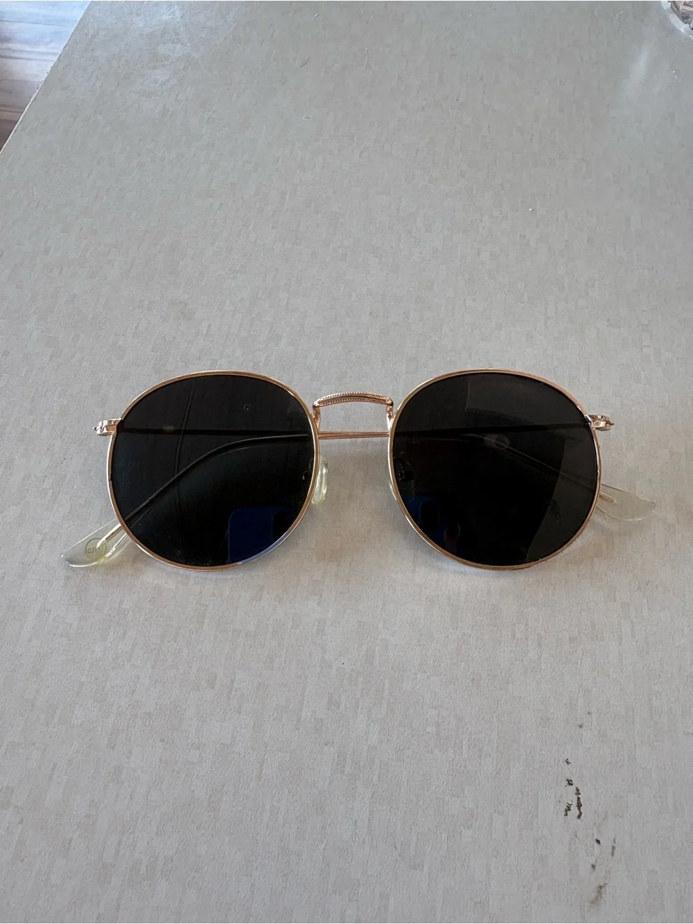 Warby Parker Gold Frame with Black Lenses Round Women's Sunglasses
